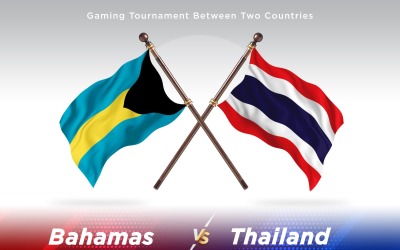 Bahamas kontra Thailand två flaggor