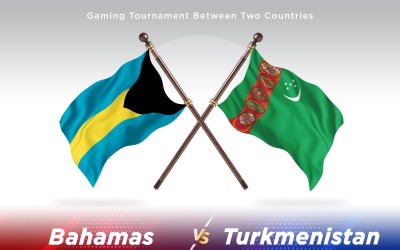 Bahamas kontra Turkmenistan två flaggor