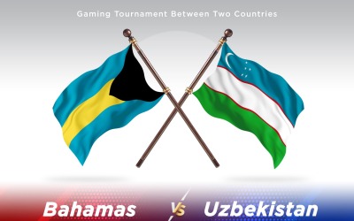 Bahamas kontra Uzbekistan två flaggor