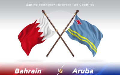Bahrain kontra Aruba två flaggor