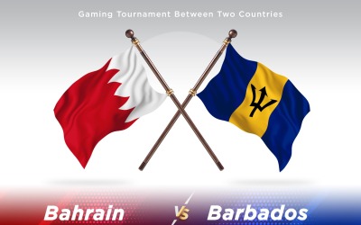 Bahrain versus Barbados Two Flags