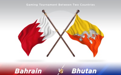 Bahrein versus Bhutan Two Flags