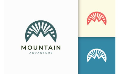 Dağ veya macera logo şablonu