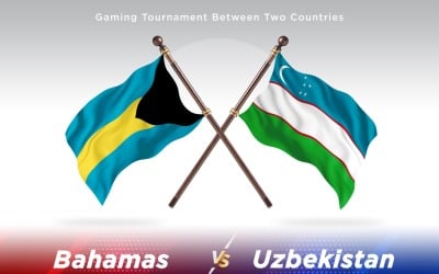 Duas bandeiras das Bahamas contra o Uzbequistão