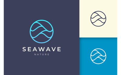 Modèle de logo mer ou océan simple
