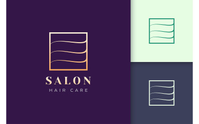 Salon logo sjabloon in luxe stijl