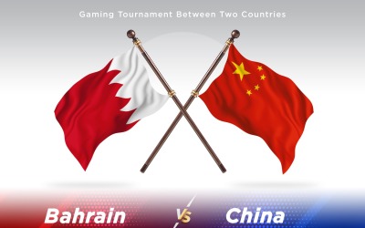 Bahrain gegen China Two Flags