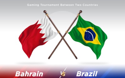Bahrain kontra Brasilien Två flaggor
