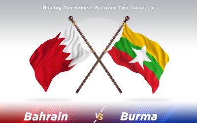Bahrain kontra Burma två flaggor