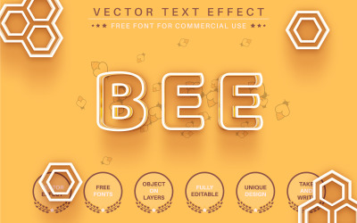 Bee Yellow -  Editable Text Effect, Font Style, Graphics Illustration