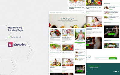 Blog Saudável | Modelo de página inicial do Healthy Blog Elementor Pro Kit
