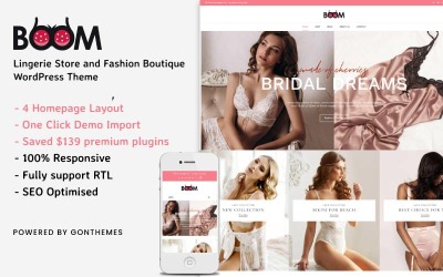 Boom - obchod se spodním prádlem a téma Fashion Boutique WooCommerce