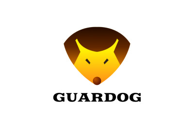 Cão de guarda - Mascote realista com logotipo escudo