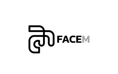 Eenvoudig logo-ontwerp voor gezicht M