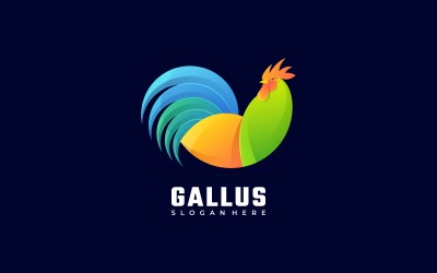 Estilo de logotipo colorido com gradiente Gallus