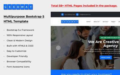 Geedway - Multifunctionele Bootstrap 5 HTML-sjabloon