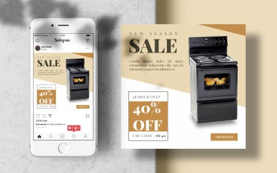 Kitchenware Product Instagram Post Template Banner