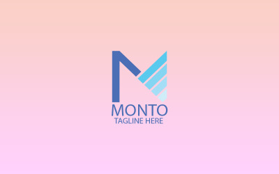 M brief Monto Logo ontwerpsjabloon