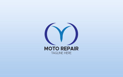 M Harfi Moto Onarım Logo Tasarım Şablonu