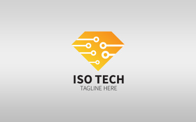 Modèle de conception de logo ISO Tech