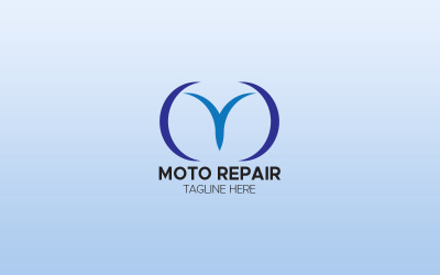 Modello di progettazione di logo di riparazione di moto lettera M