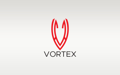 Modello di progettazione di logo di vortice di lettera V