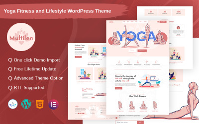 Multilen - Yoga Gym Fitness en Lifestyle WordPress-thema