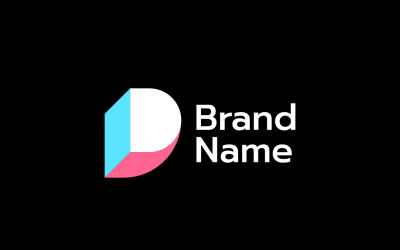 Platte letter D - eenvoudig logo