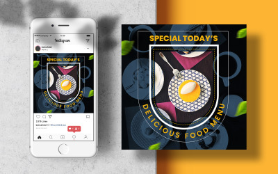 Sjabloon voor speciaal voedselmenu Instagram-postbanner