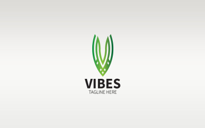 V Letter Vibes Logo Design Template