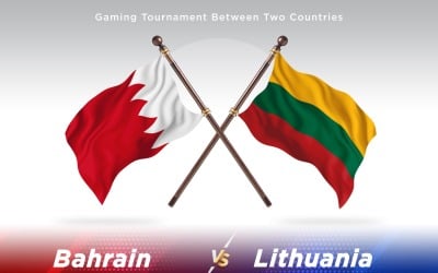 Bahrain gegen Litauen Zwei Flaggen