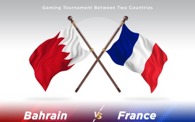Bahrain kontra Frankrike två flaggor