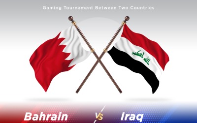 Bahrain kontra Irak två flaggor