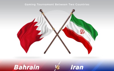Bahrain kontra Iran två flaggor