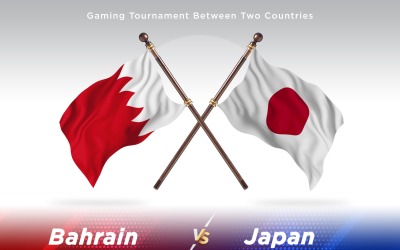 Bahrain kontra japan Två flaggor