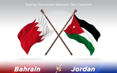 Bahrain kontra Jordanien två flaggor
