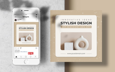Banner di modello di post Instagram per mobili dal design elegante