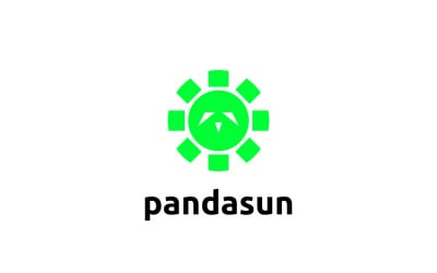Einfaches Maskottchen - Panda Sun Logo