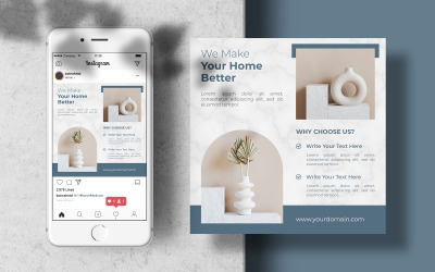 Inredningsdesign Instagram post mall banner