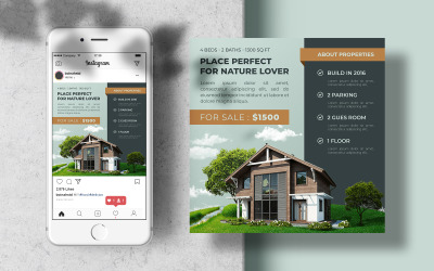 Willa na sprzedaż Szablon banera na Instagram Feed