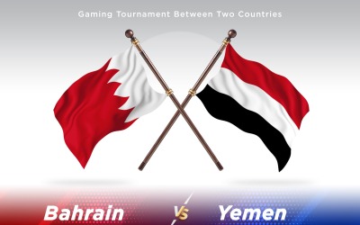 Bahrain kontra Jemen två flaggor