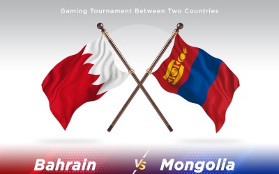 Bahrain kontra Mongoliet två flaggor