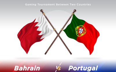 Bahrain kontra Portugal två flaggor