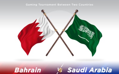 Bahrain kontra Saudiarabien två flaggor
