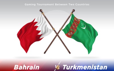 Bahrain kontra Turkmenistan två flaggor