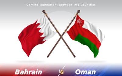 Bahrain versus Oman Two Flags