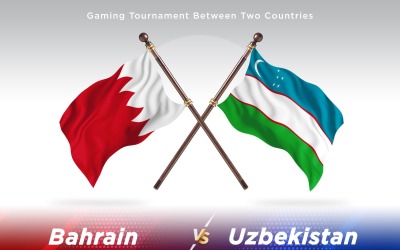 Bahrain versus Uzbekistan Two Flags