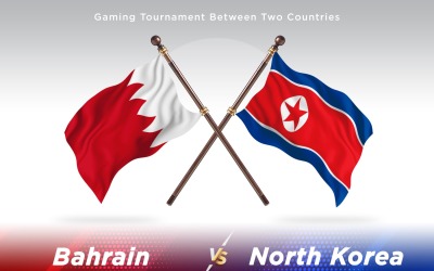 Bahrein versus Noord-Korea Two Flags