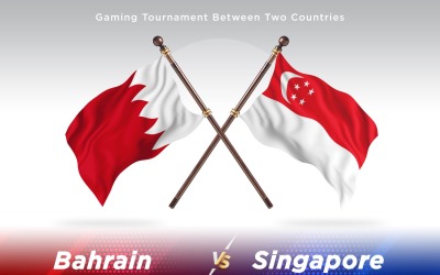 Duas bandeiras do Bahrein versus Singapura