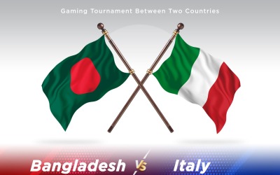 Bangladesch gegen Italien mit zwei Flaggen